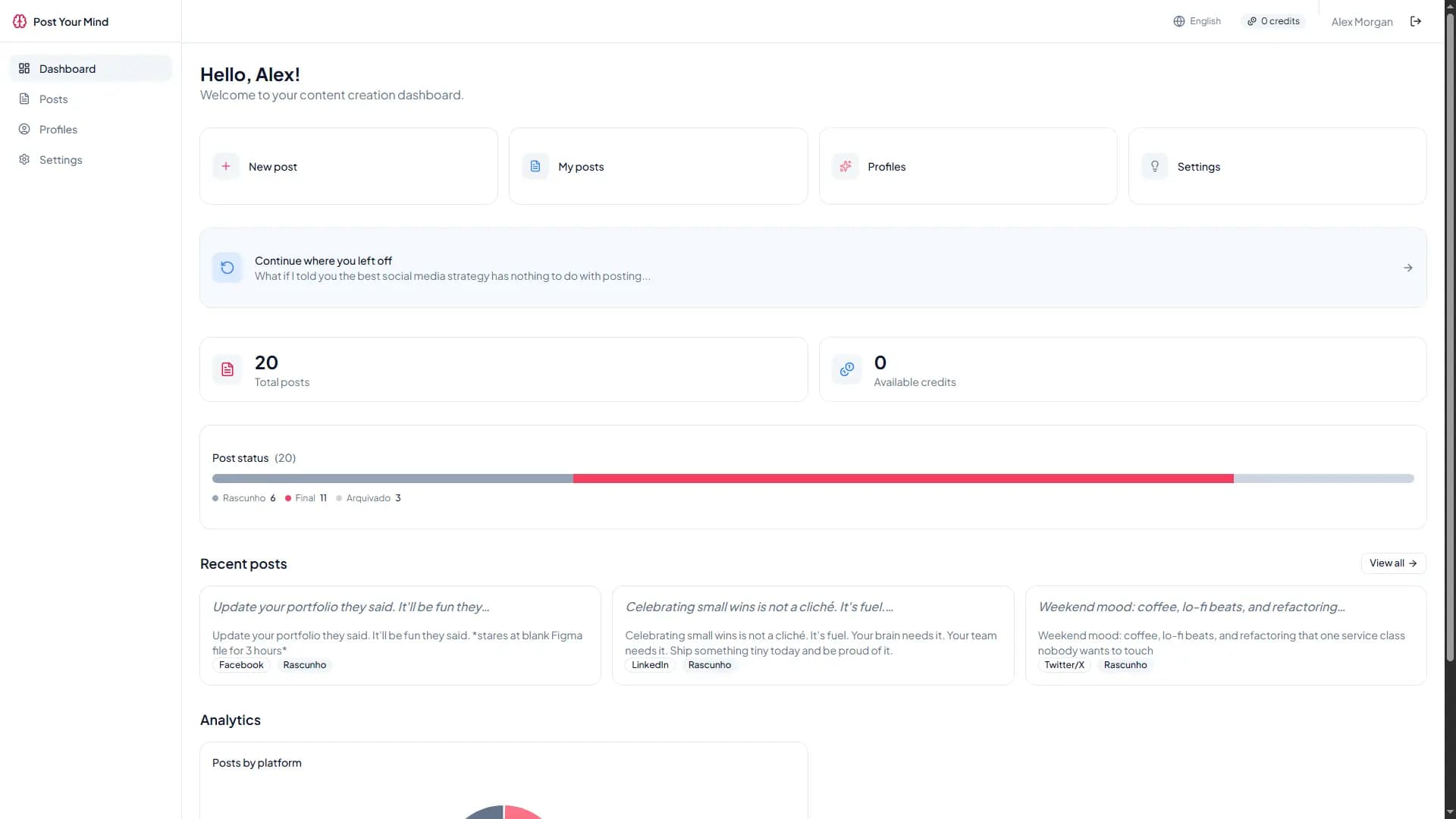 Post Your Mind: editor de posts com inteligência artificial